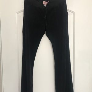 Juicy Couture Terry Cloth Black Pants, Size Medium